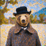 The bear, dressed in a hat and coat, was clearly Martin's old acquaintance.